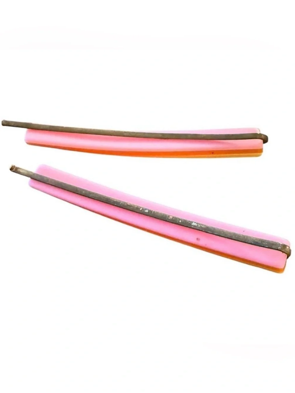 1970’s Vintage Multi Colored Thick Plastic Bobby Pins, Retro Design